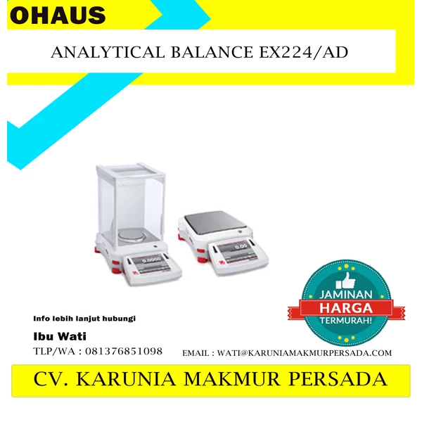OHAUS Analytical Balance EX224/AD Peralatan Kantor