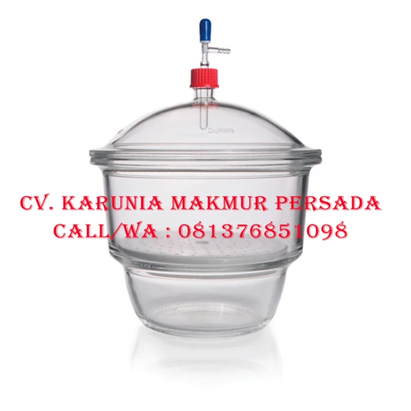 Duran Vacuum Desiccator MOBILEX PTFE stopcock with porcelain plate OD30 Alat Laboratorium Umum